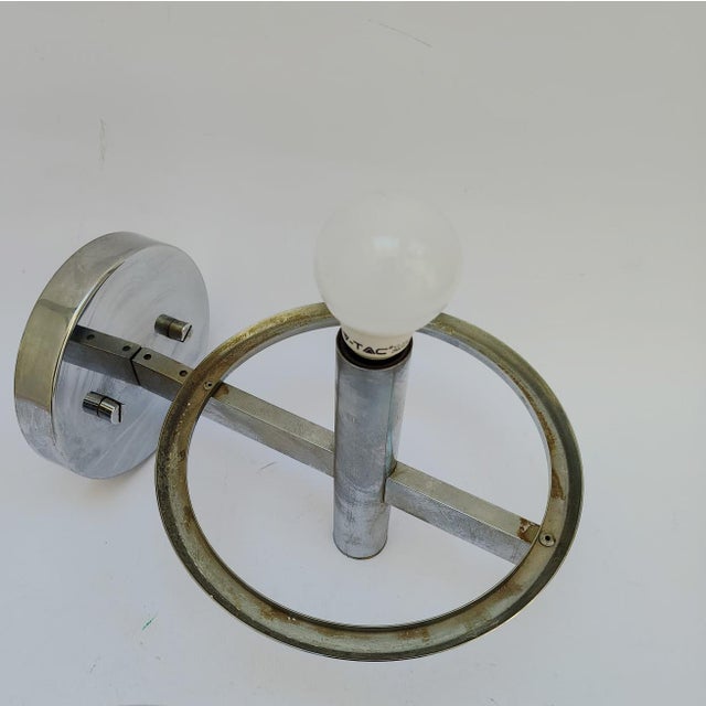 Metal Vintage Space Age Wall Lamp by Gaetano Sciolari, 1970s For Sale - Image 7 of 13