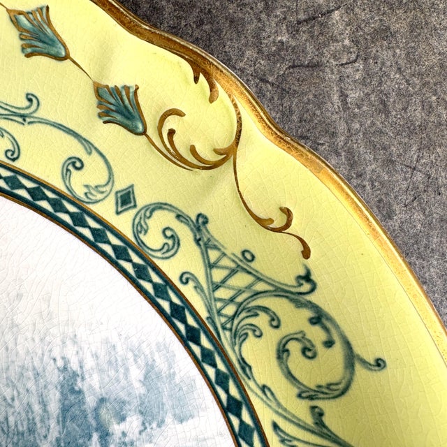 Victorian Pastoral Transferware Wall Charger Plate - Late 1800s For Sale In Boston - Image 6 of 11