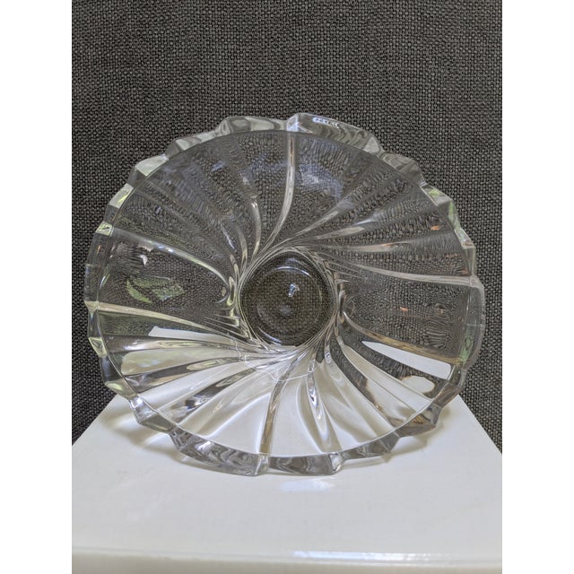 Contemporary Mikasa Flores Flair Crystal Bowl With Box For Sale - Image 3 of 11
