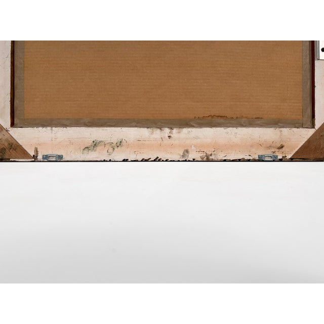 Wood Large Vintage Wall Mirror With Gilding and Modern Circle Motif Detail For Sale - Image 7 of 8