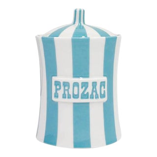 Blue & White Jonathan Adler Prozac Canister For Sale