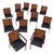 Set of Twelve Mid 20th Century Paul McCobb for Lane Cane-Back Dining Chairs in Rosewood and Chrome For Sale