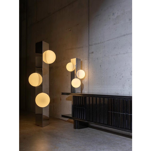 Medium Sfera Chrome Lamp from Pulpo, in New conditions. Designed from 2000 European Plug (up to 250V).