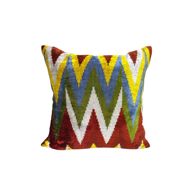 Large Silk Cushion Cover with Zigzag Design, 2000s For Sale - Image 11 of 11
