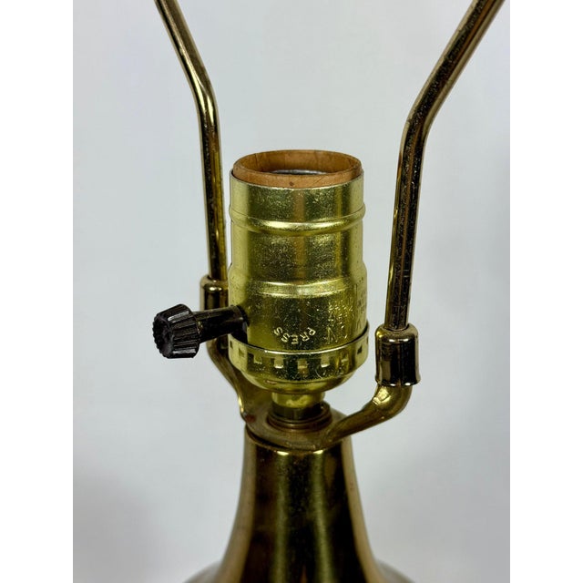 Large Signed Dresden Hand Cut Block Crystal and Brass Table Lamp 31 Inch Hollywood Regency For Sale - Image 11 of 14