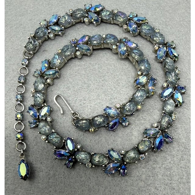 Gemstone Vintage Trifari Demi Parure Rhinestone Set For Sale - Image 7 of 14