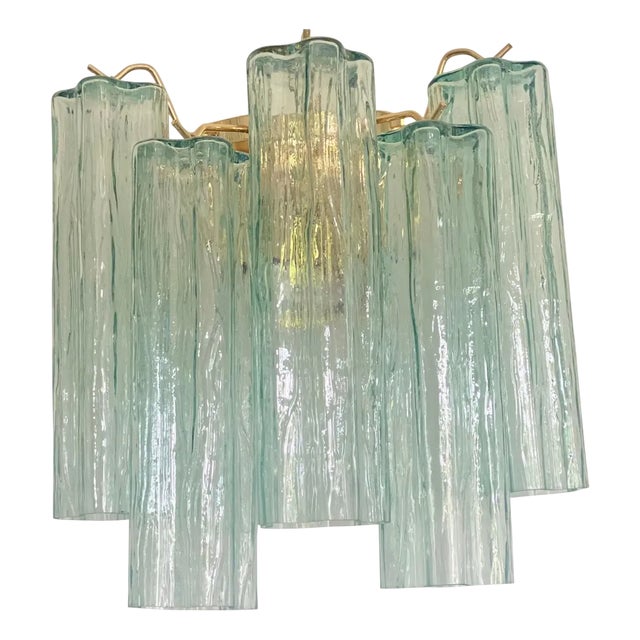 Italian Wall Light in Green Tronchi Murano Glass by Simoeng For Sale