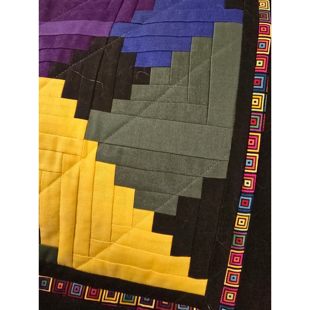 Vintage Handmade Quilt Wall Hanging For Sale In Palm Springs - Image 6 of 6