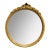 Vintage Hollywood Regency Round Gold Ribbon Crest Wall Mirror 19.5 Inches For Sale