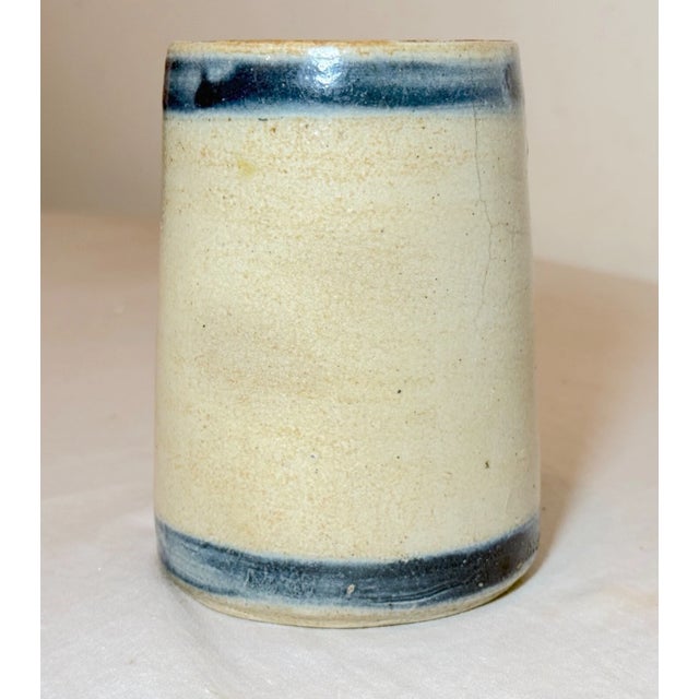 19th Century Rare Antique 19th Century Cobalt Glazed Stoneware Pottery Dining Mug Cup Jug For Sale - Image 5 of 9