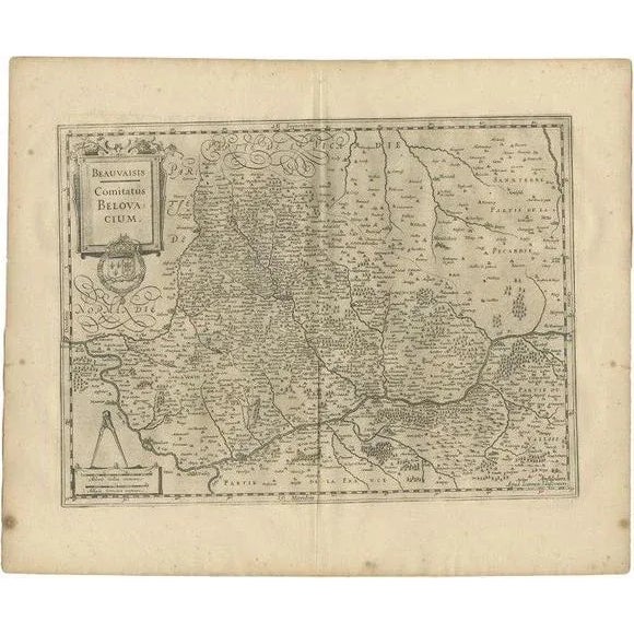 17th Century Antique Map of Beauvais by Janssonius, 1657 For Sale - Image 5 of 5