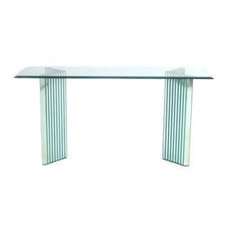 Glass Console or Sideboard with Mirroring Glass by Luigi Massoni for Gallotti & Radice For Sale