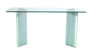 Glass Console or Sideboard with Mirroring Glass by Luigi Massoni for Gallotti & Radice
