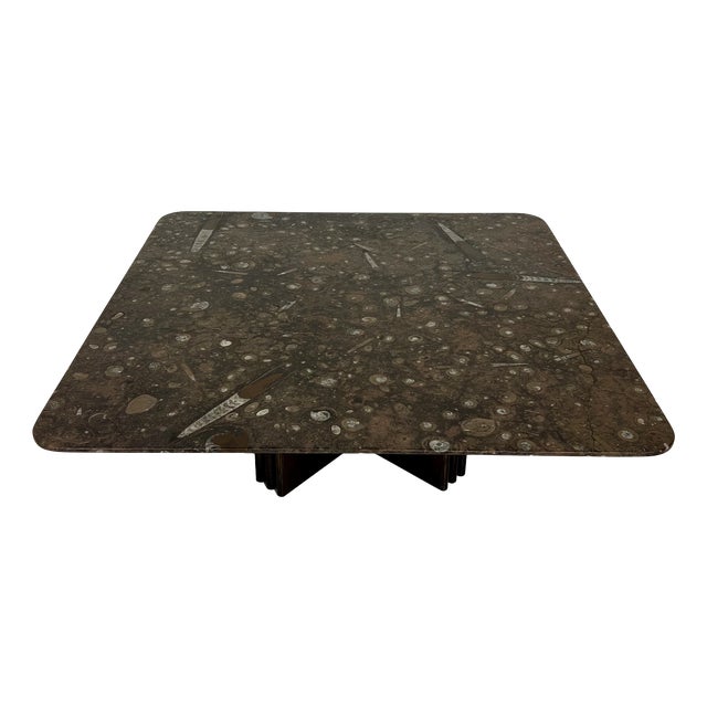 Fossil Stone Coffee Table attributed to Heinz Lilienthal, 1980s For Sale