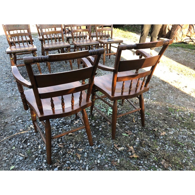 Nichols & Stone Classic Paint Decorated Dining Chairs -Set of 10 For Sale In Philadelphia - Image 6 of 13