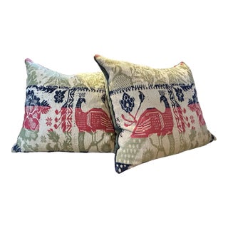 19th C Coverlet Pillows/Pair For Sale