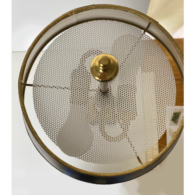 Vintage Mid 20th Century Desk Lamp in Brass and Marble For Sale - Image 4 of 6