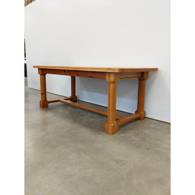 Vintage Farmhouse Style Dining Table For Sale In New York - Image 6 of 8