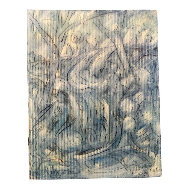 Original Contemporary Peter Duncan Abstract Encaustic Landscape Painting Signed For Sale