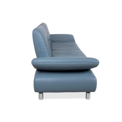 Blue Leather Rivoli Three-Seater Sofa with Manual Function from Koinor For Sale - Image 12 of 15