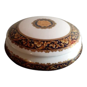 1950s Bacchus Limoges France Round Porcelain Trinket Box