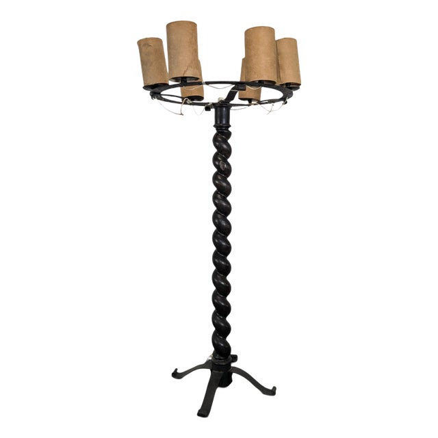 Louis XIII Style Twisted Column Floor Lamp For Sale