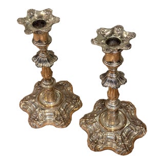 Antique Silver Plate Candlesticks For Sale