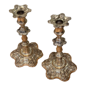 Antique Silver Plate Candlesticks
