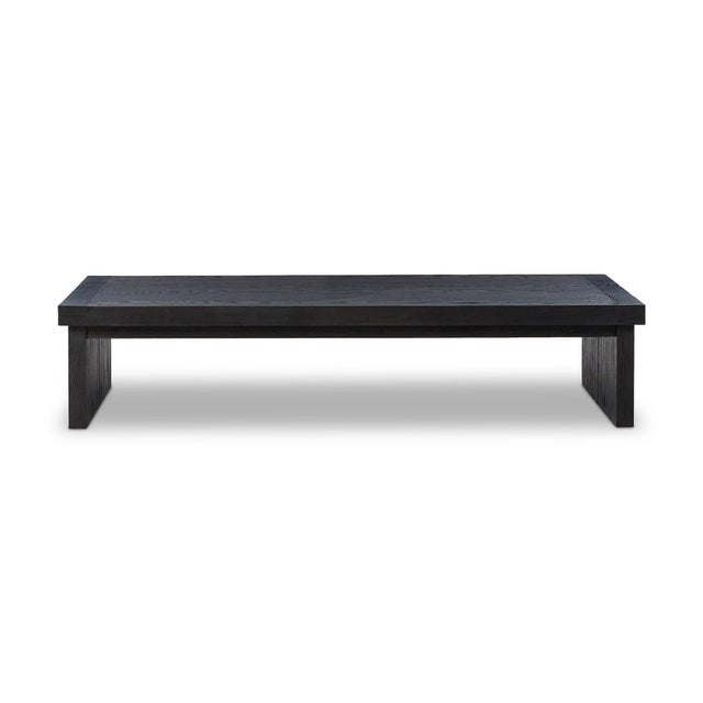 Black Four Hands Warby Coffee Table - Worn Black Veneer For Sale - Image 8 of 11