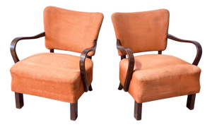 Vintage Lounge Chairs by J. Halabala, 1940s, Set of 2
