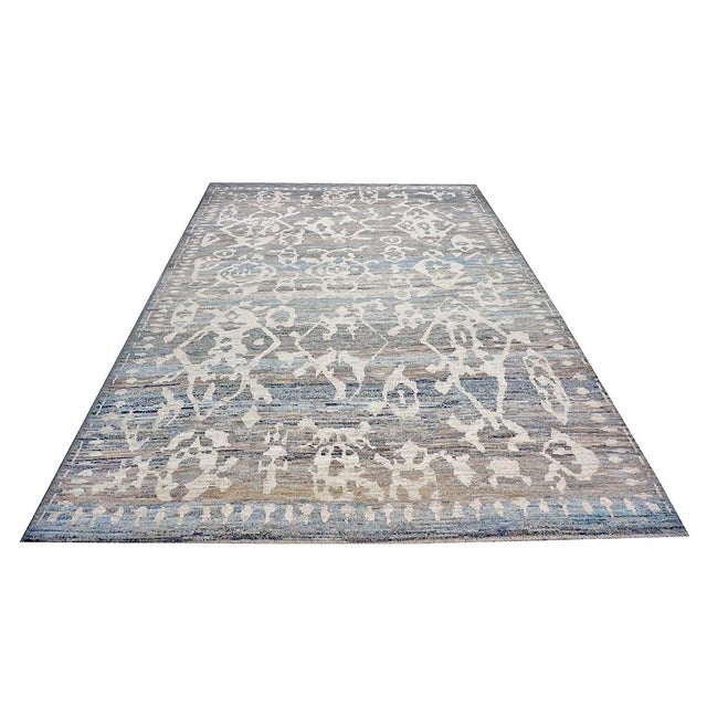 21st Century Turkish Oushak Wool 8x12 Gray & Ivory Handmade Area Rug #1144090 For Sale - Image 4 of 9