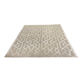 8ft 10in × 11ft 8in Restoration Hardware Raised Geometric Silk + Wool Rug For Sale