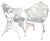 1920s Pair of Antique White Cast Iron Garden Chairs For Sale - Image 5 of 11
