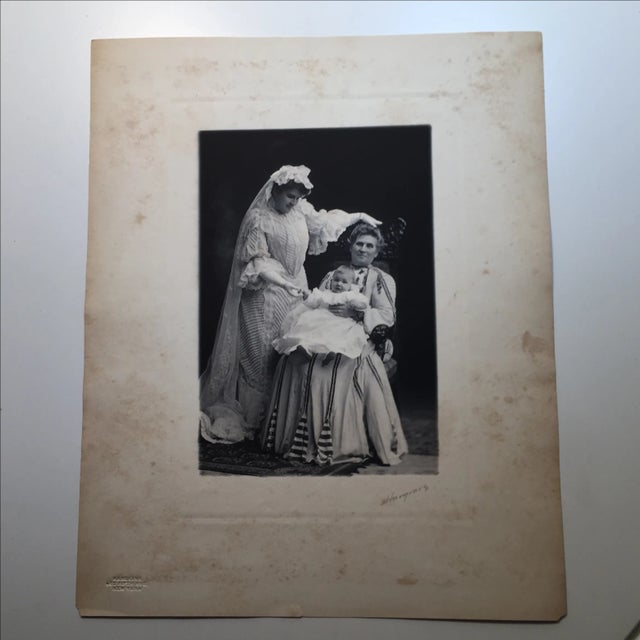 Made by Hargrave's, 402 Fifth Avenue, New York. this photograph shows a mother and child with grandmother. Signed in...