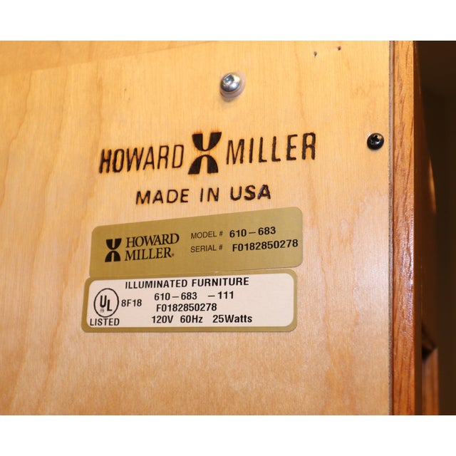 Howard Miller “Eternity Ii” Curio Grandfather Clock, Model 610-683, Oak Case With Illuminated Mirrored Interior For Sale - Image 13 of 18