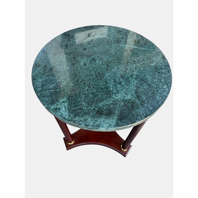 1990s Mid 20th Century Regency Style Marble Pedestal Side Table For Sale - Image 5 of 8