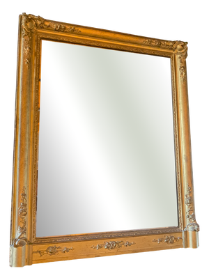 Antique Empire Stucco and Gilt Wood Mirror, 1800s
