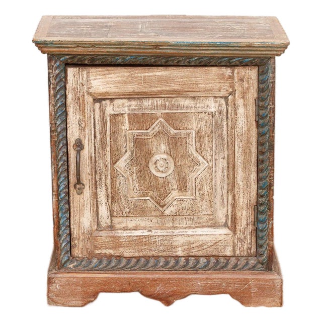 Rustic Reclaimed Door Nightstand Cabinet For Sale