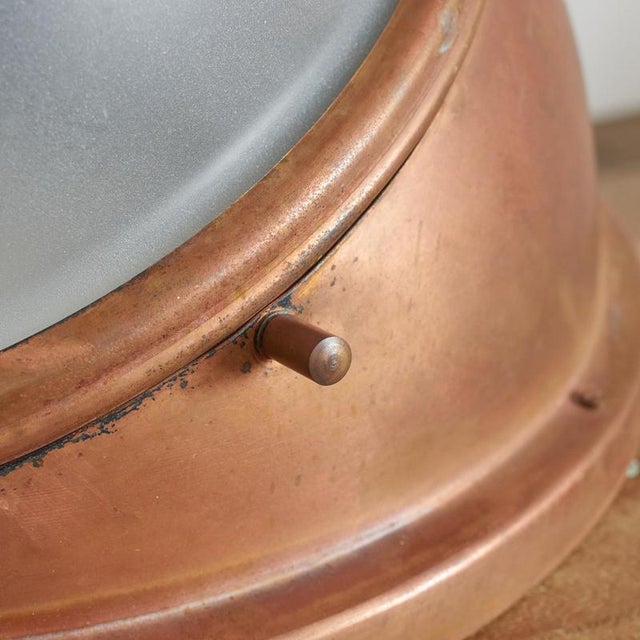 Antique French Copper Holophane Wall Lamp For Sale - Image 4 of 10