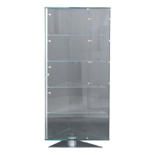 Modern Metal & Glass Illuminated Display Shelf For Sale