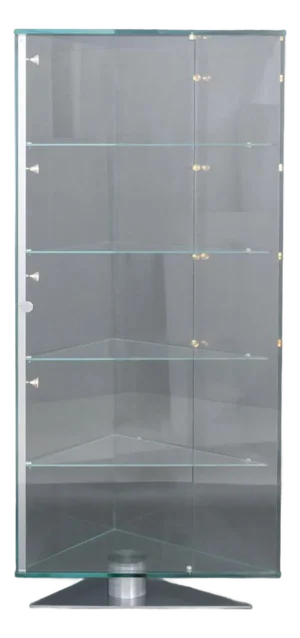 Modern Metal & Glass Illuminated Display Shelf