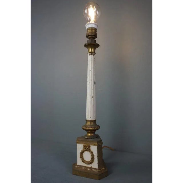 Antique Columnar Table Lamp For Sale - Image 6 of 11