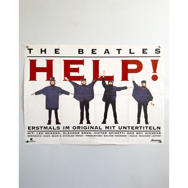 White The Beatles Help! Original Music Poster, 1965 For Sale - Image 8 of 9