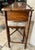 Wood Hekman Burl Wood, Faux Bamboo Console With Nesting Stools & Brass Accents For Sale - Image 7 of 14