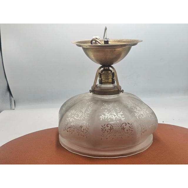 Brown Brass Ceiling Lamp, 1890s For Sale - Image 8 of 8