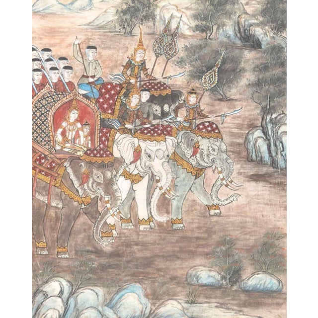 Buddhist School, Vessantara Jataka, Gouache on Paper, 19th century, depicting the past life of Gautama Buddha riding an...