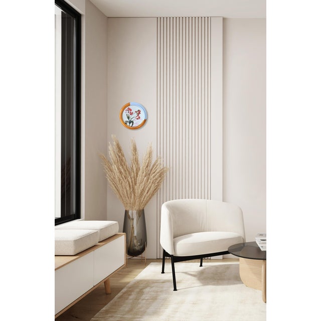 Textile The House at the End of the Road - Blue Floral Art on Canvas Original Artwork by Carlos Gamez De Francisco For Sale - Image 7 of 9