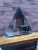 Large beveled triangle shaped three layer mirror from 1989. Excellent condition and features the ability to be hung on the...
