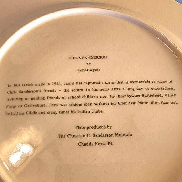 1980s 1980s "Portrait of Chris Sanderson" Plate, by James Jamie Wyeth, Chadds Ford For Sale - Image 5 of 7