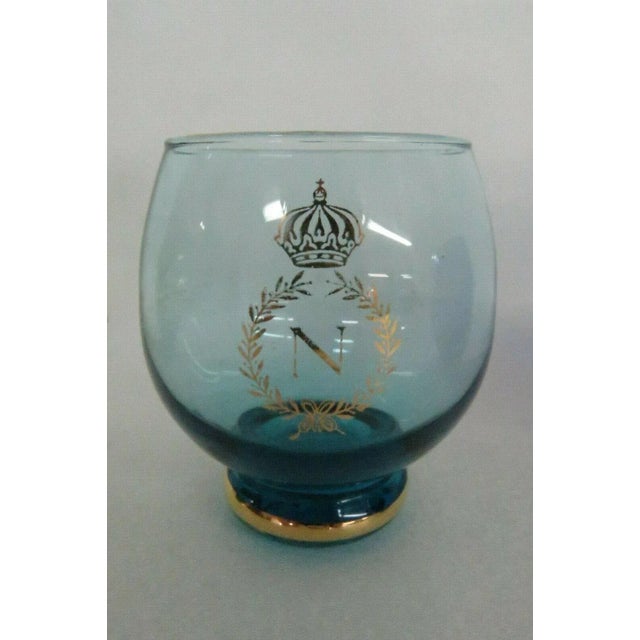 Mid 20th Century Royal Crown Monogram Multicolor Whiskey Roly Poly Glasses - Set of 3 For Sale - Image 5 of 11